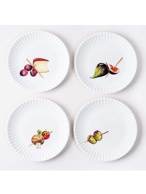 One Hundred 80 Degrees Melamine Appetizer Dessert Plates Set Of 4 7” Charcuterie